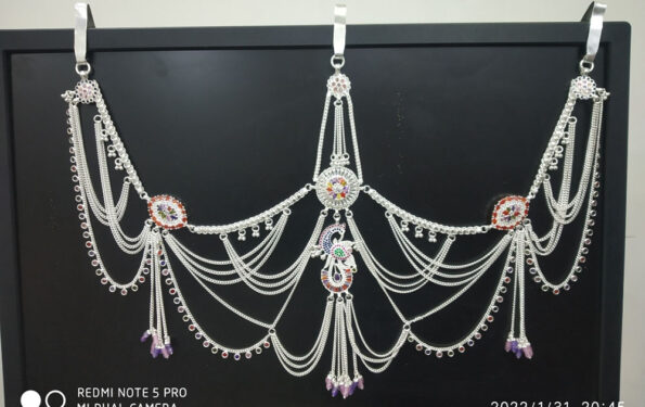 Rajasthani Silver Kandora Full Length with Multi Layered Chain