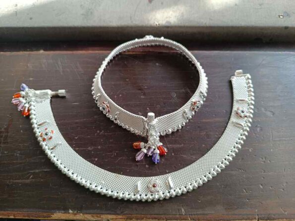 Traditional Indian Bridal Sterling Silver Anklets Set17